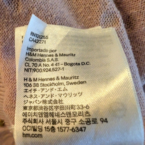 H&M Girls Pink Knit Cardigan with Gold Polka Dots Size 4-6 - Picture 6 of 7